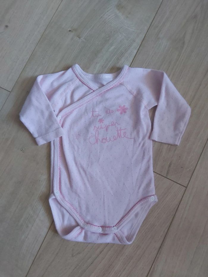 Lot de 3 bodies manches longues croisés fille 3 mois (78) - photo numéro 6