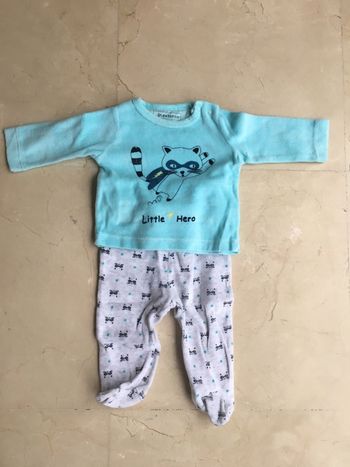 Pyjama velours 2 pièces 68 cm