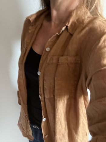 Chemise lin Oraije couleur caramel