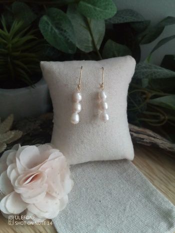 Boucles d'oreilles bohèmes perles de culture naturelles