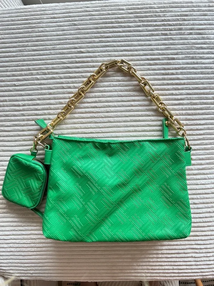 sac à main vert chaîne dorée - photo numéro 2