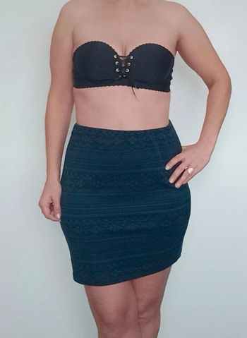 Minijupe moulante marine aztèque taille 40