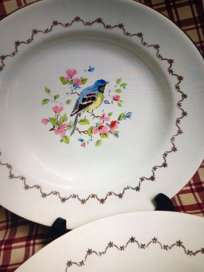 4 assiettes creuses en faïence l’amandinoise - photo numéro 2