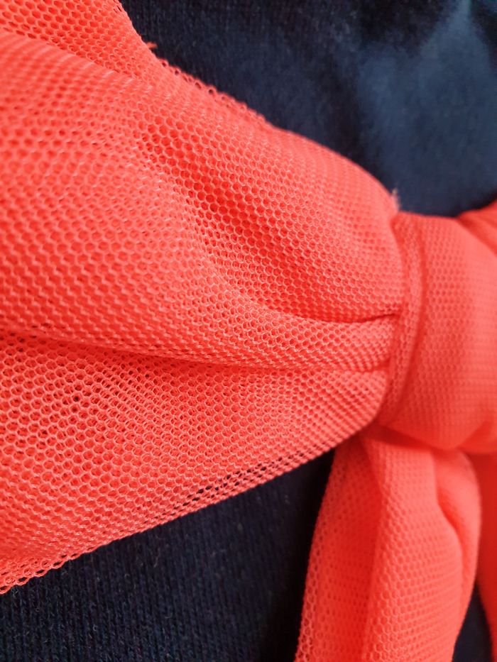 Robe pull bleu marine à nœud rose fluo - 3A - Billieblush - photo numéro 5