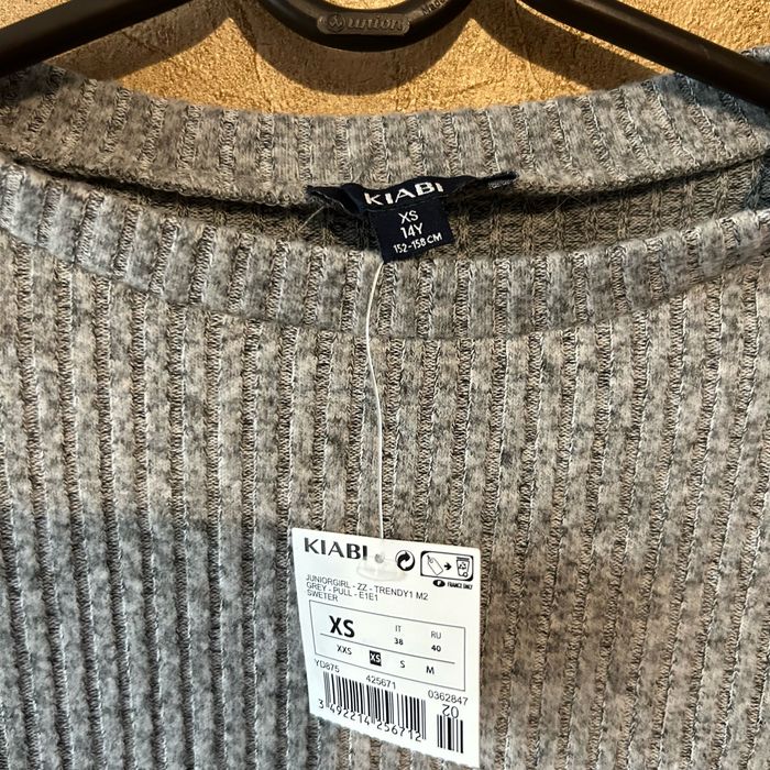 Pull fin gris 14 ans XS Kiabi neuf - photo numéro 2