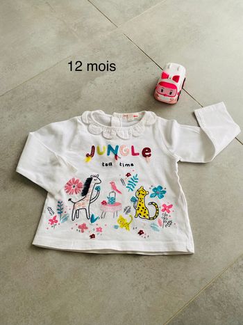 Tee shirt du pareil au même 12 mois thème jungle