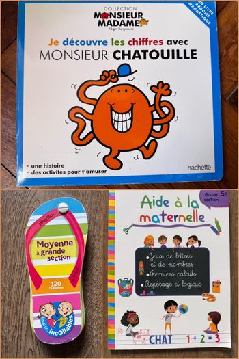 Lot : Livre ardoise, jeux chiffres premier calcul