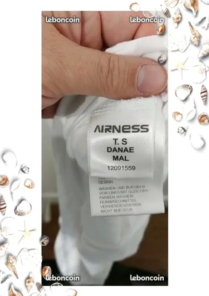Tee shirt Airness blanc et violet taille S 36 - photo numéro 4