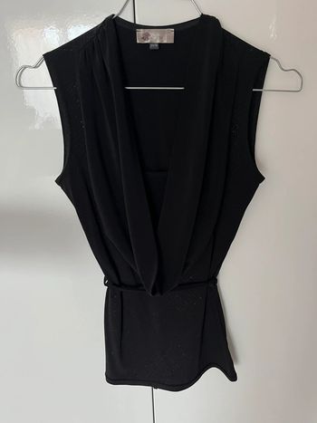 Haut soirée strass avec ceinture