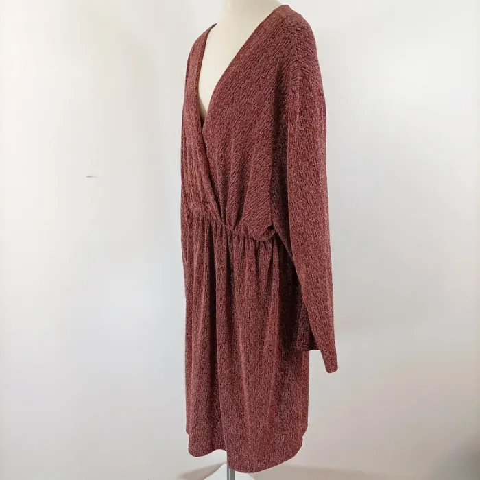 Robe bordeaux pailletée manches longues 2W Paris Taille 6 (58/60) A460 - photo numéro 3