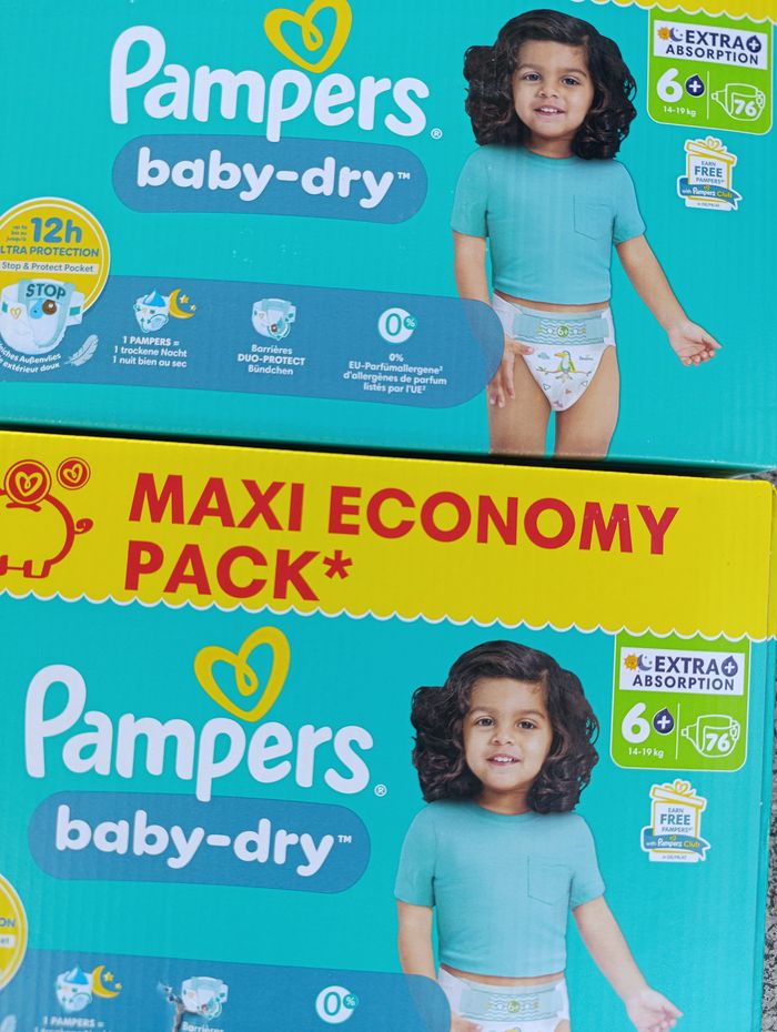 152 couches Pampers taille 6 plus - photo numéro 2