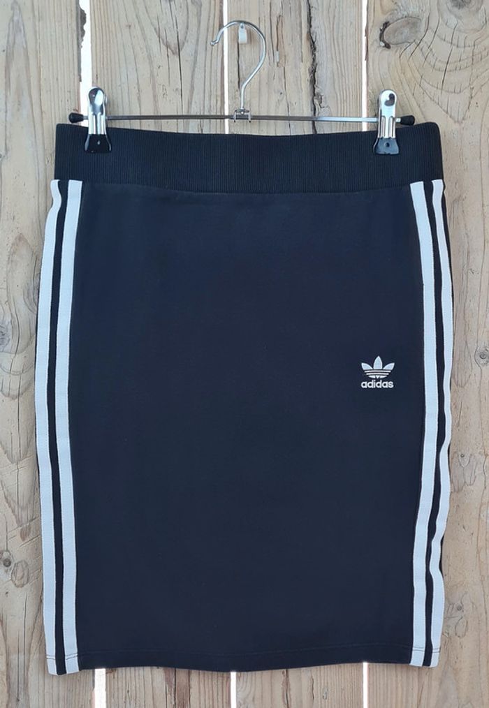 Mini Jupe Crayon, 3 Bandes Adidas, Taille 34
