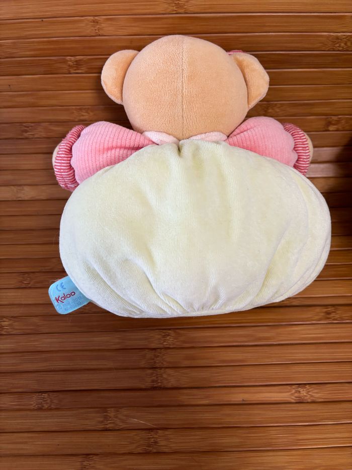 Doudou ours boule jaune rose petite jolie kaloo - photo numéro 3