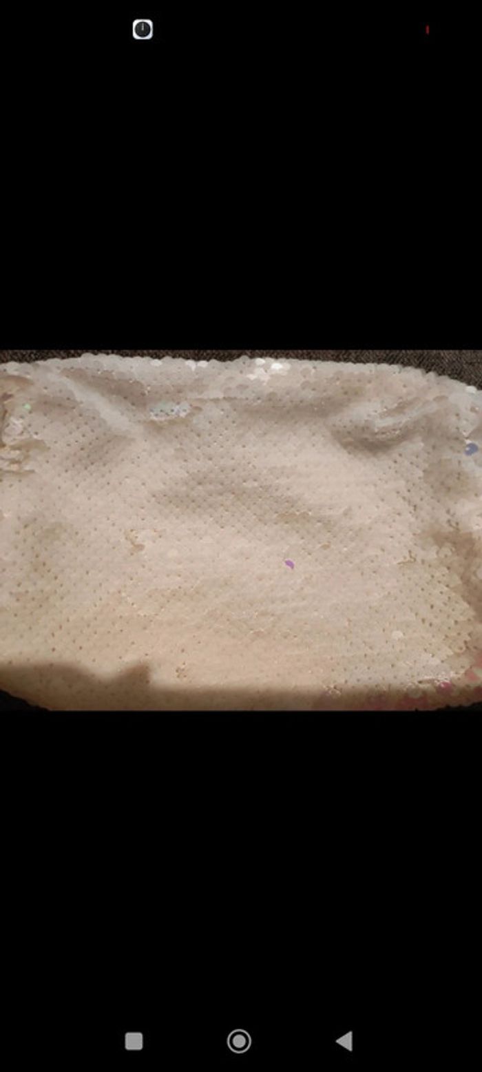Trousse sequins réversible rose ou blanche - photo numéro 2
