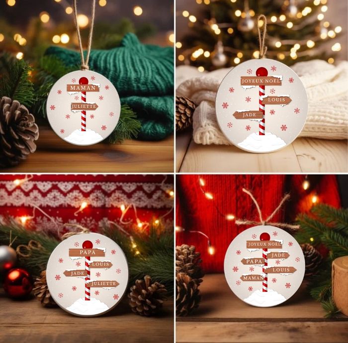 Boule de Noël personnalisée ornement en céramique