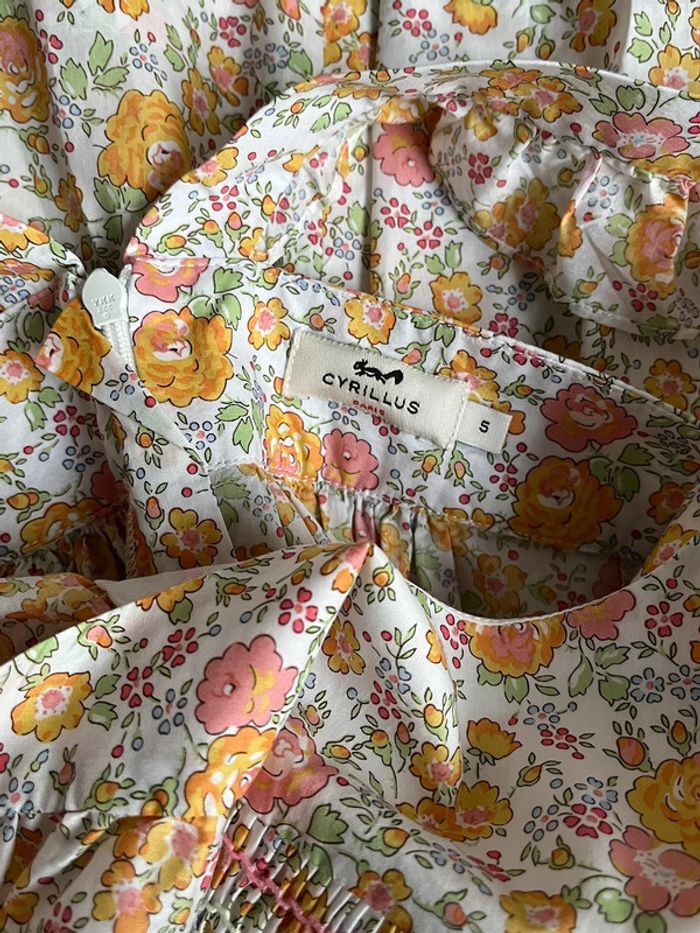 Robe de cérémonie Jade en Liberty Felicité jaune Cyrillus T-5 ans - photo numéro 4