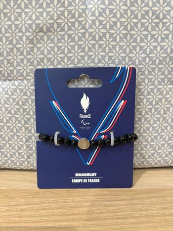 Bracelet Perles "Flamme Equipe de France" JO Paris 2024