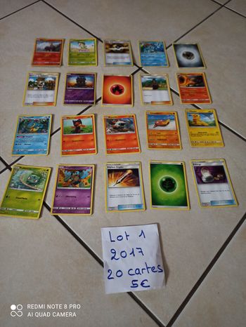 Lot de  20 cartes Pokémon 2017