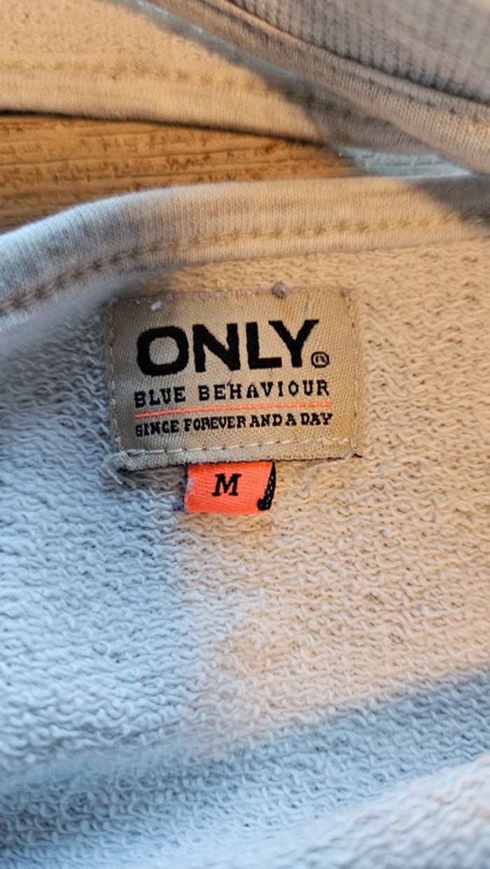 Pull léger gris très clair à manches longues, avec étoile en sequins, Only, M, nickel - photo numéro 6