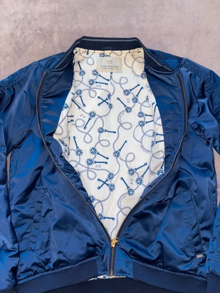 Blouson bleu Scotch & soda taille 16 ans garçon en très bon état - photo numéro 8