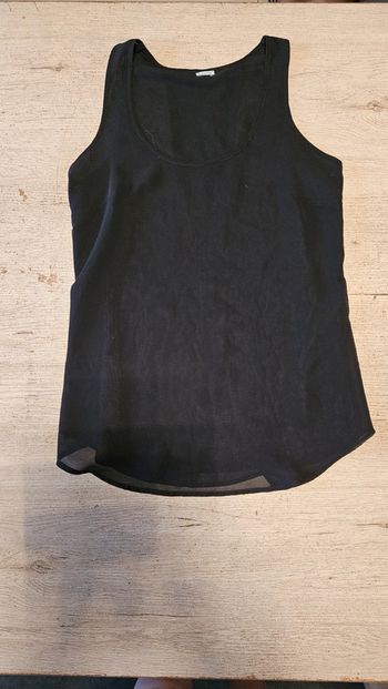 Blouse de fête sans manche, noire, croisée dans le dos, Pimkie, taille M, nickel