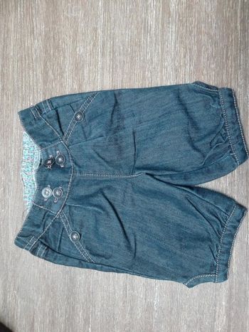 Bébé fille 6 mois pantalon sarouel court jean été TAO élégant