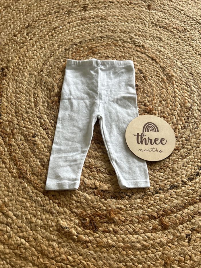 Legging obaibi blanc 3 mois