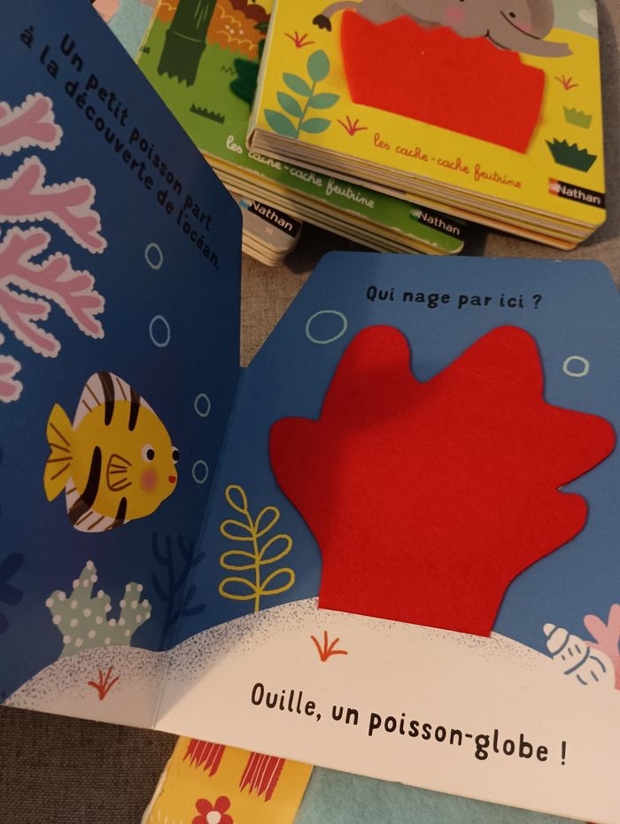 6 livres bébé avec volets en feutrine de la collection cache cache - photo numéro 8