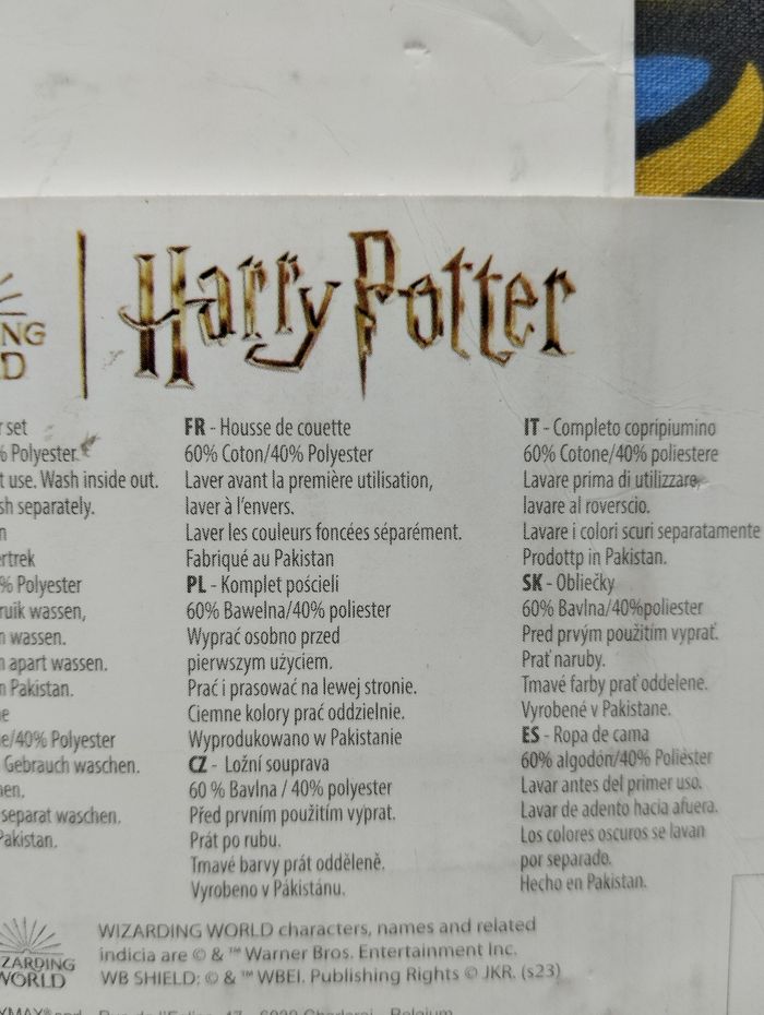 Harry Potter : Parure de lit Blason Poudlard 140X200 Coton / Polyester - photo numéro 4