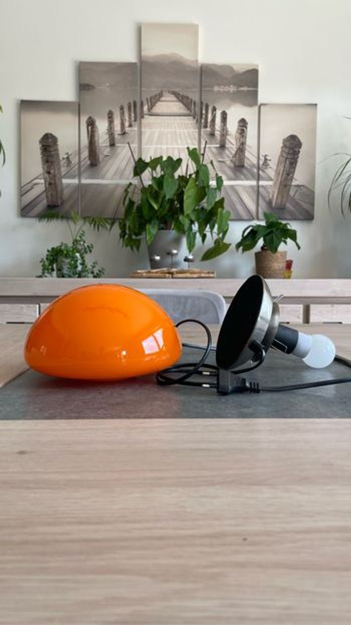 Lampe champignon vintage orange - photo numéro 4
