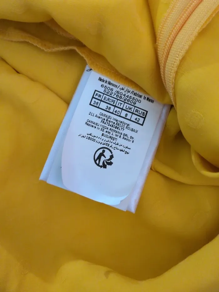 Jupe jaune asymétrique Camaïeu - Taille 36 - Neuve avec étiquette - photo numéro 5