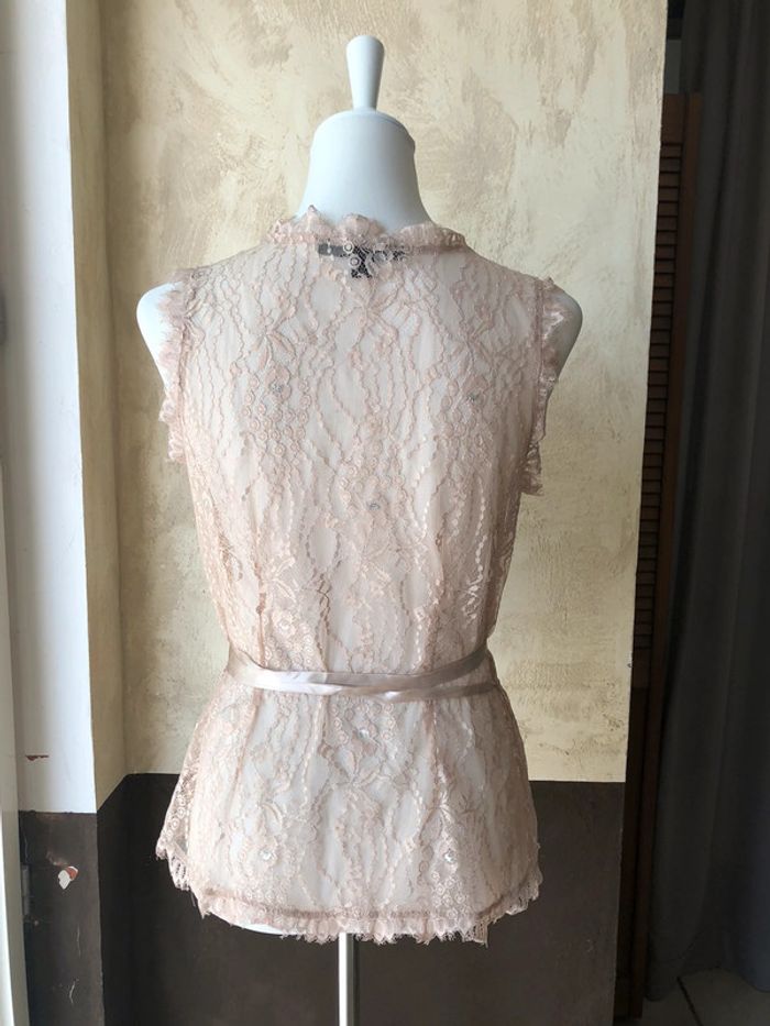Joli top en dentelle beige Express design studio L - photo numéro 3