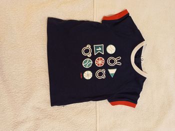 Pull manche courte pour garçon 6 mois 68 cm Okaïdi 900 étiquettes