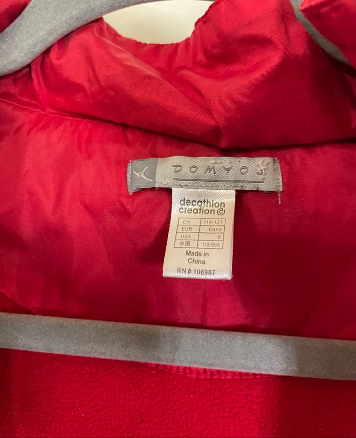 Veste Polaire Coupe-Vent Rouge garçon taille 6 ans Domyos décathlon - photo numéro 6
