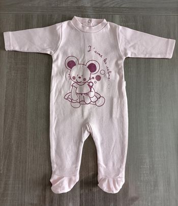 Pyjama coton 🐭 rose pâle 1 mois