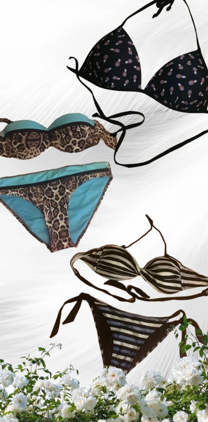 Lot maillot de bain ananas, léopard, rayé