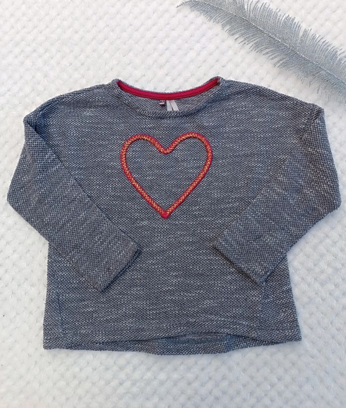 🔸Haut Gris Manches Longues Coeur - 3 ans Orchestra🔸