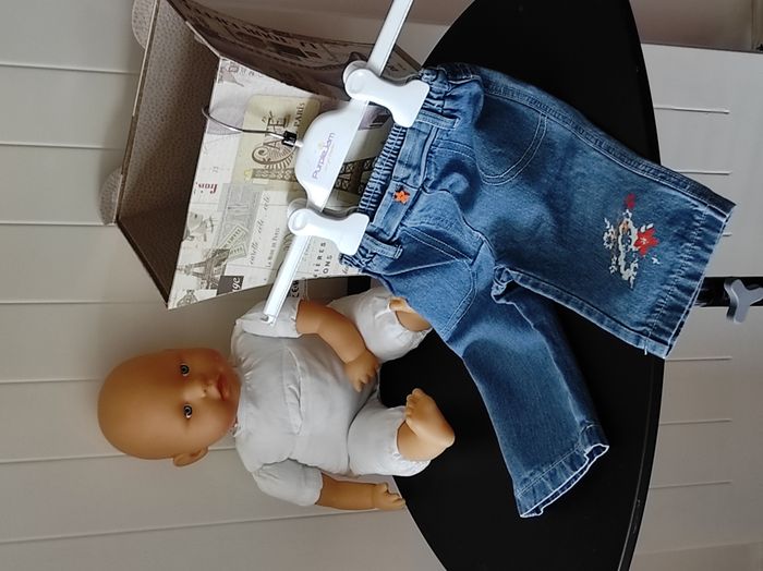 Jean bébé fille 6 mois – taille élastique 👶👖🌸