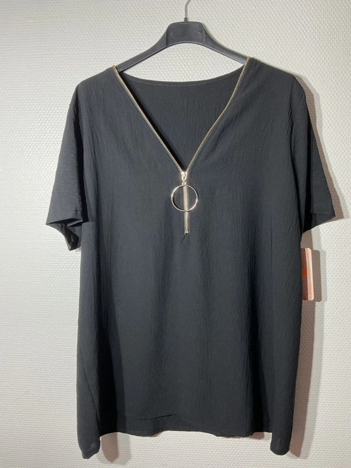 Blouse à zip femme taille unique (38-44) - rz fashion- neuve avec étiquette