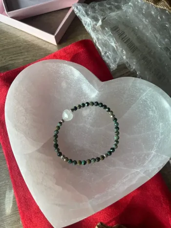 Bracelet en turquoise Africaine cœur en cristal de roche