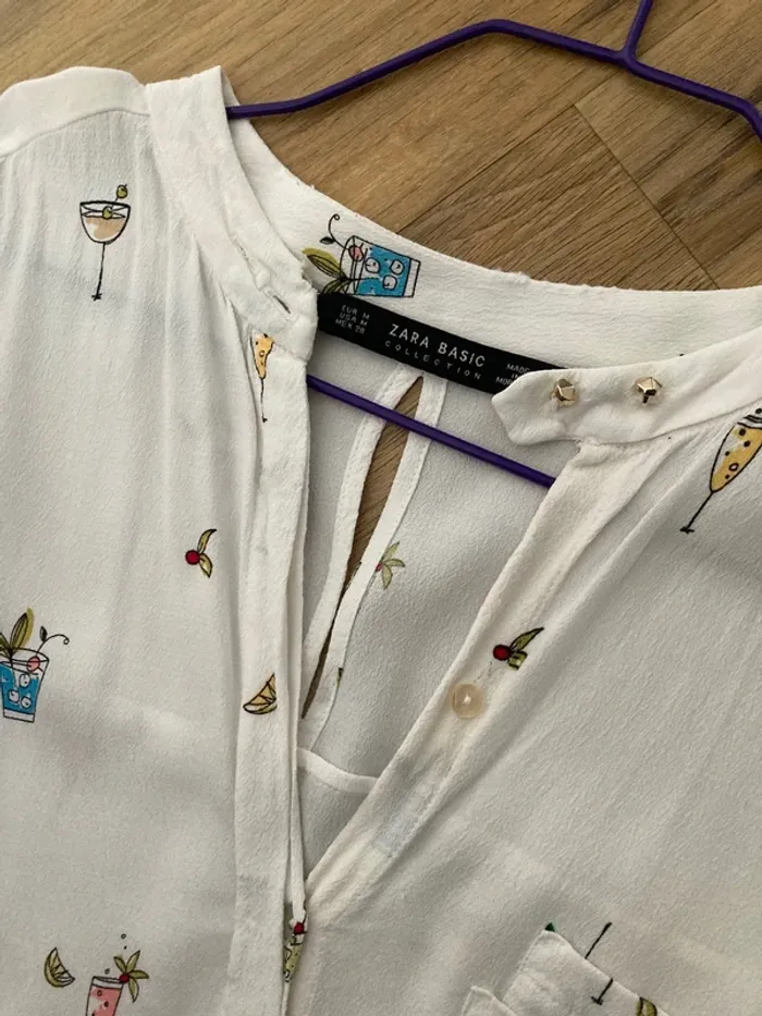 Chemisier Zara motifs cocktails - photo numéro 4