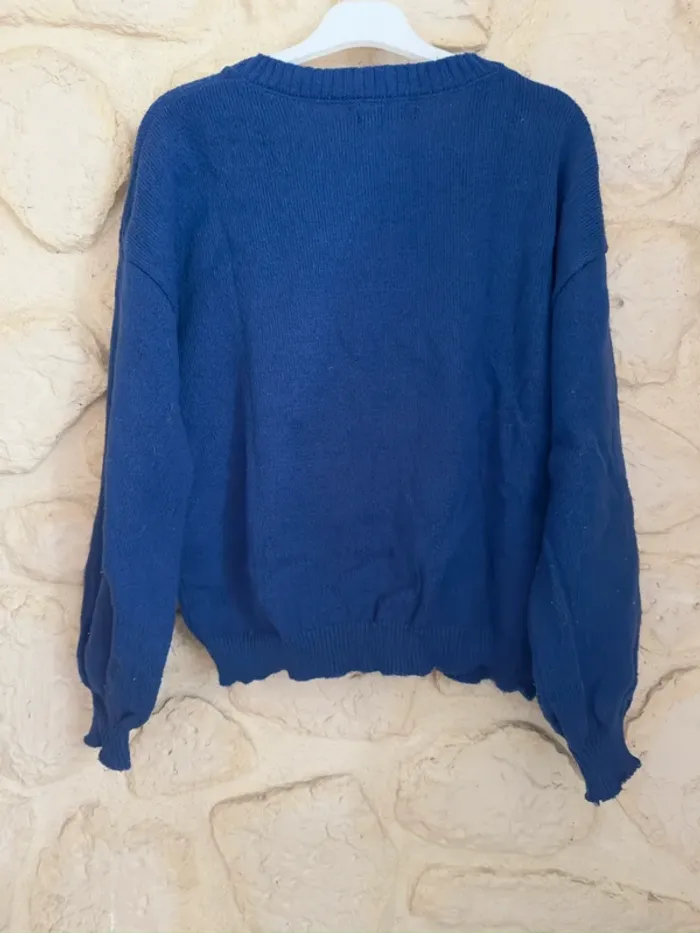 Pull bleu col V Shein – Taille S - photo numéro 2