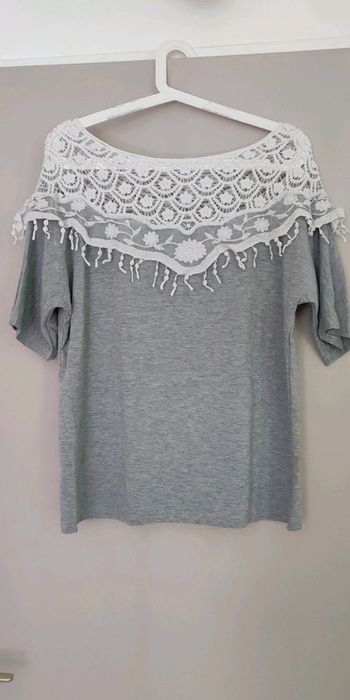 T shirt dentelle et gris