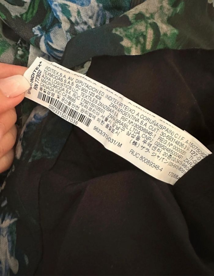 Robe à fleurs bleue et blanche Zara T38 M NEUVE - photo numéro 10