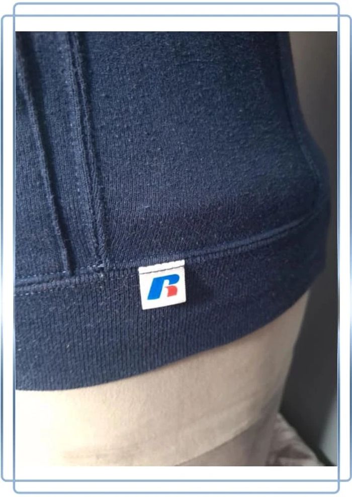 sweat a capuche / Hoodie russell athletic - taille S - homme - bleu marine floqué (147) - photo numéro 5