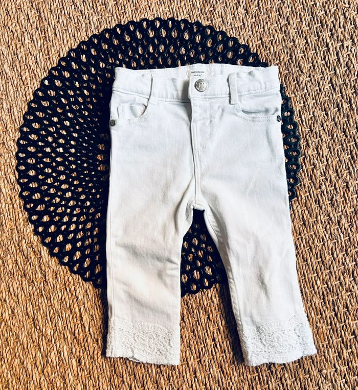 Jean blanc bas dentelle