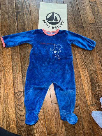 Pyjama velour petit bateau 12 mois