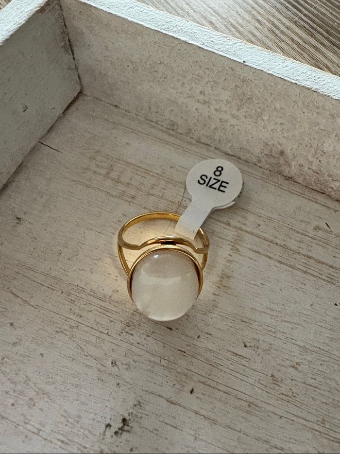 Bague dorée et blanche T8 - photo numéro 2