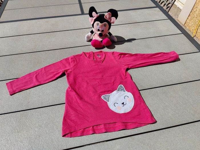 Tee shirt ml fushia fille Grain de blé 18 mois