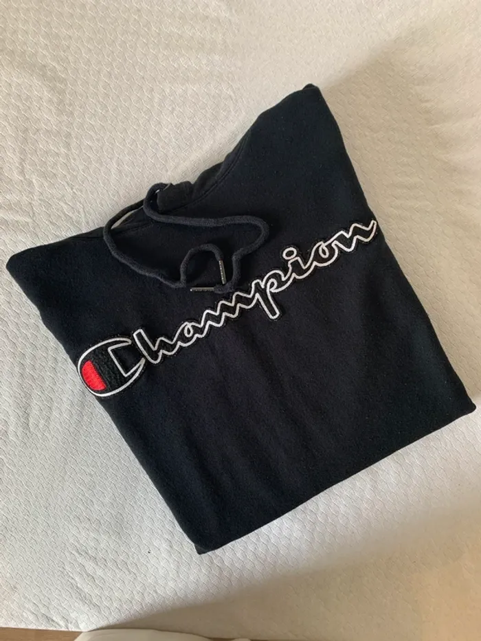 Sweat à capuche Champion noir - Un classique indémodable - photo numéro 2